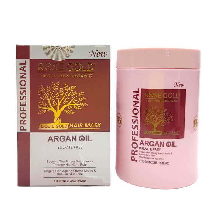 ماسک مو آرگان رزگلد Rose Gold بدون سولفات داخل حمام 1000 میل